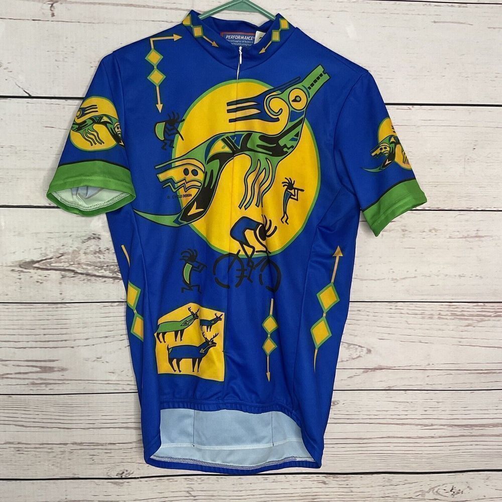 MEC‎ Cycling Racing Jersey Shirt by Cycle Design Size Medium Bright Tribal USA